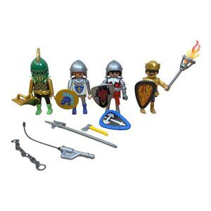 Lot of 4 Vintage 1993 Playmobil Knight Action Figures